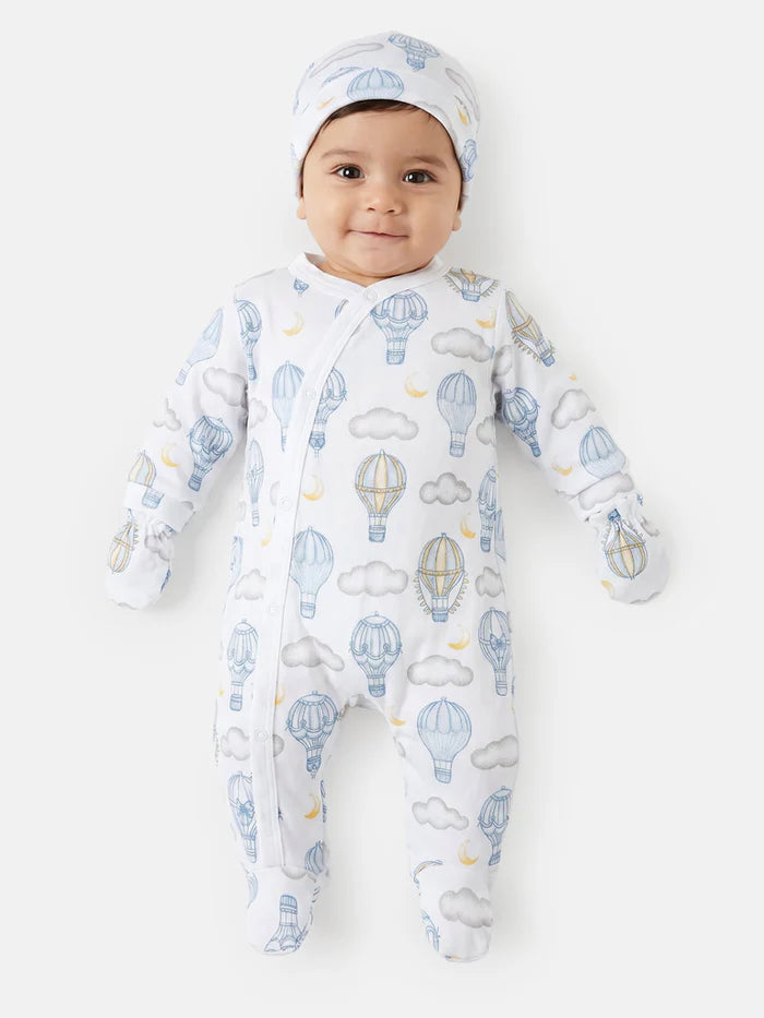 Blue Balloon Babygrow 5 Piece Set