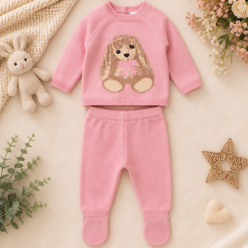 Pink Bear Knitted Outfit