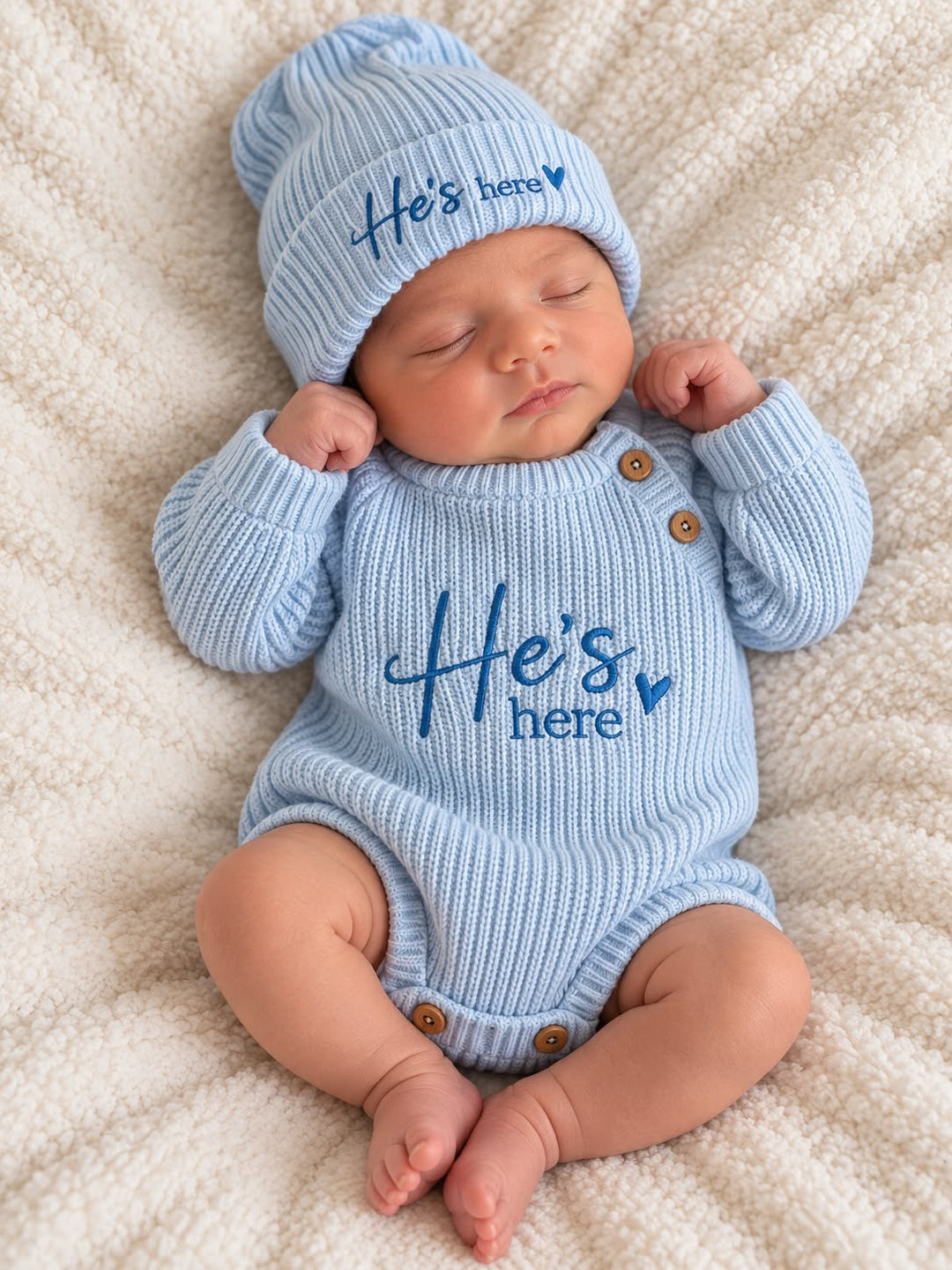 Dandelion He’s Here Romper & Hat