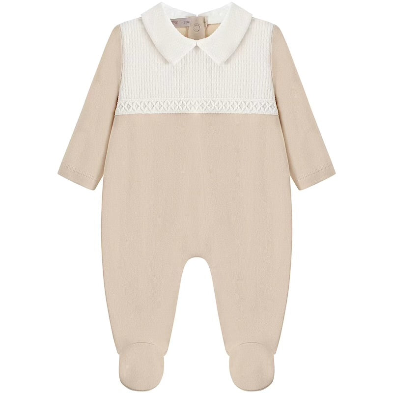 Beige Cotton Babygrow