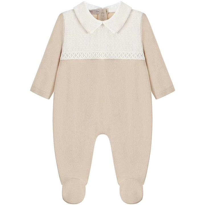 Beige Cotton Babygrow