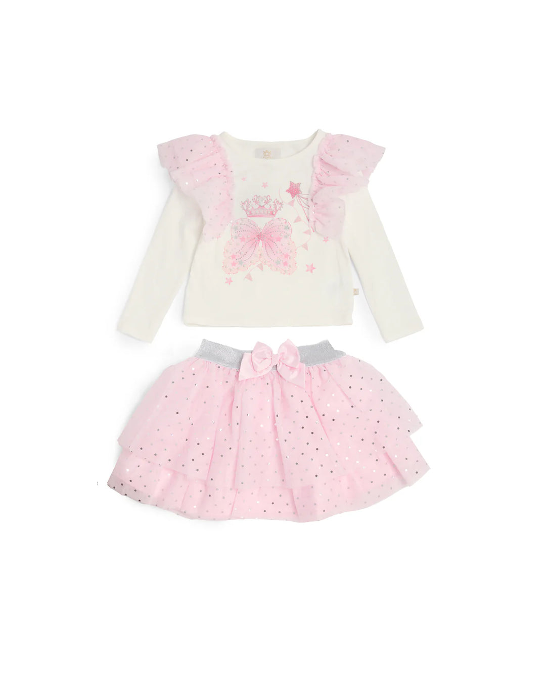 Caramelo Pink Fairy Wing & Crown Skirt Set