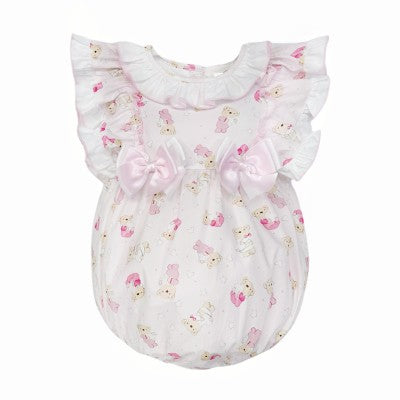 Wee Me Teddy Bow Frilly Romper