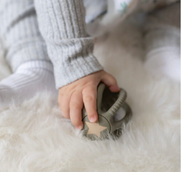 Ziggle Grey Silicone Teething Ball