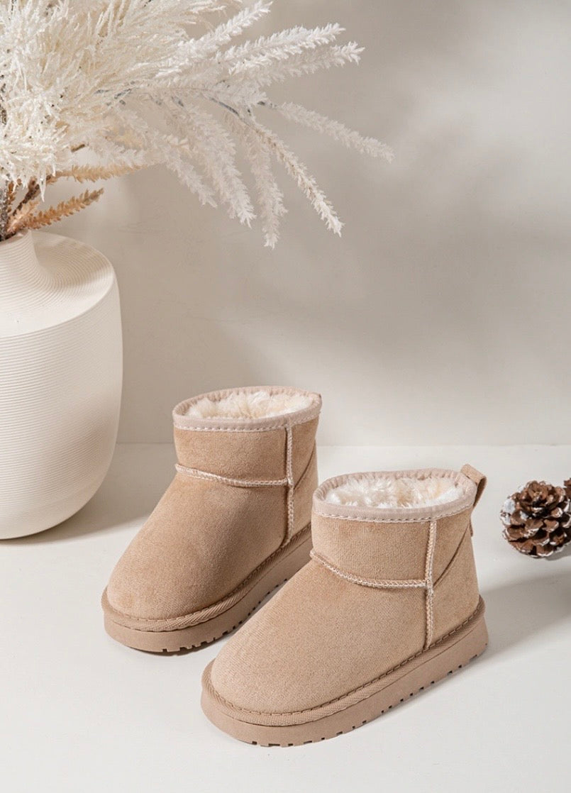 Beige Faux Suede Boots