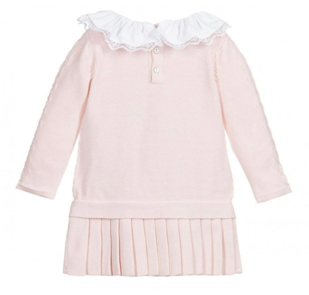 Caramelo Pink Heart Pleated Dress