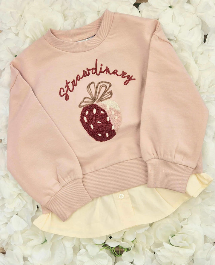 Mayoral Pink Strawberry Sweatshirt