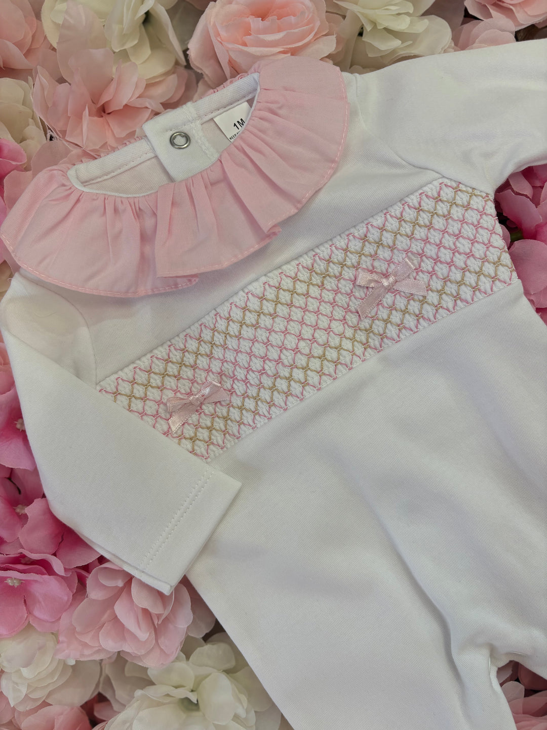 Pink Frilly Collar Babygrow