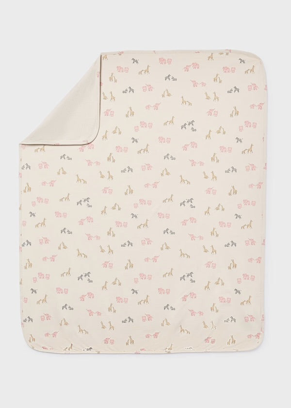 Mayoral Pink Safari Print Baby Blanket