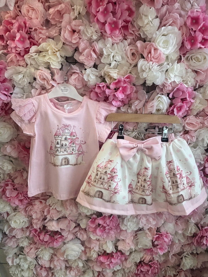 Pink Castle Skirt Set