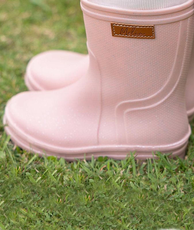 Pink Wellington Boots Glitter Detail