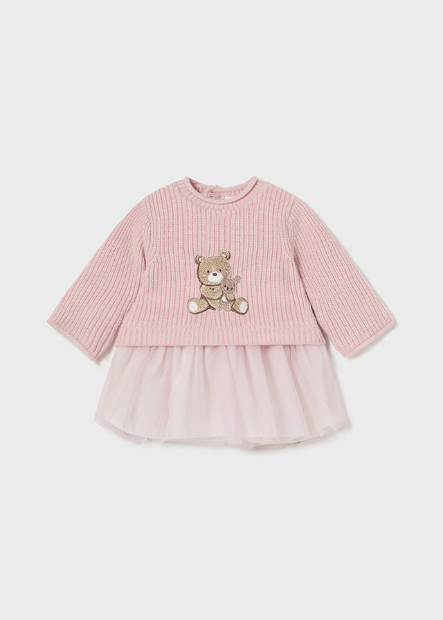 Mayoral Pink Teddy Tulle Dress