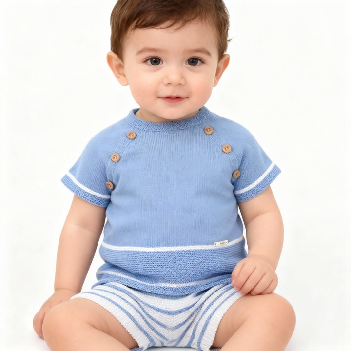 Pex Dusty Blue Shorts Set