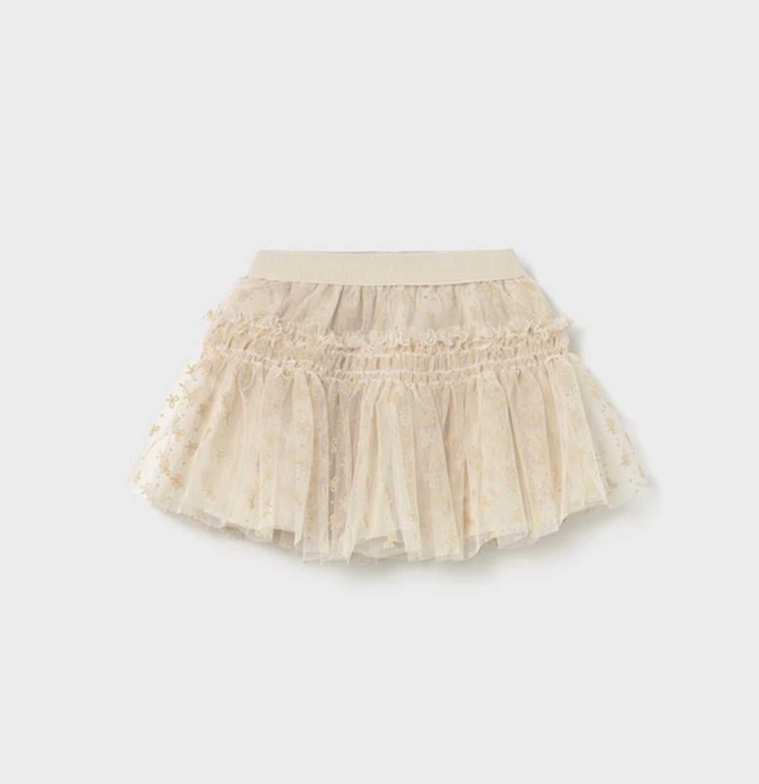 Mayoral Red Bow Top & Tulle Skirt