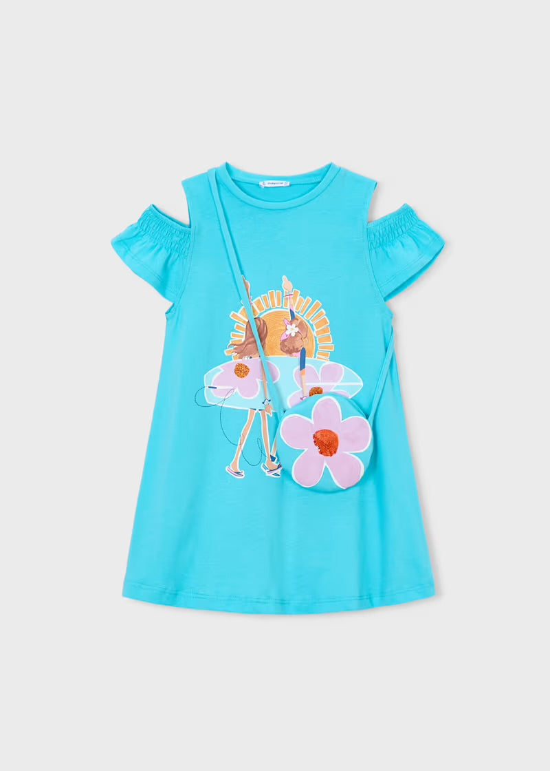 Mayoral Aqua Dress & Bag Set