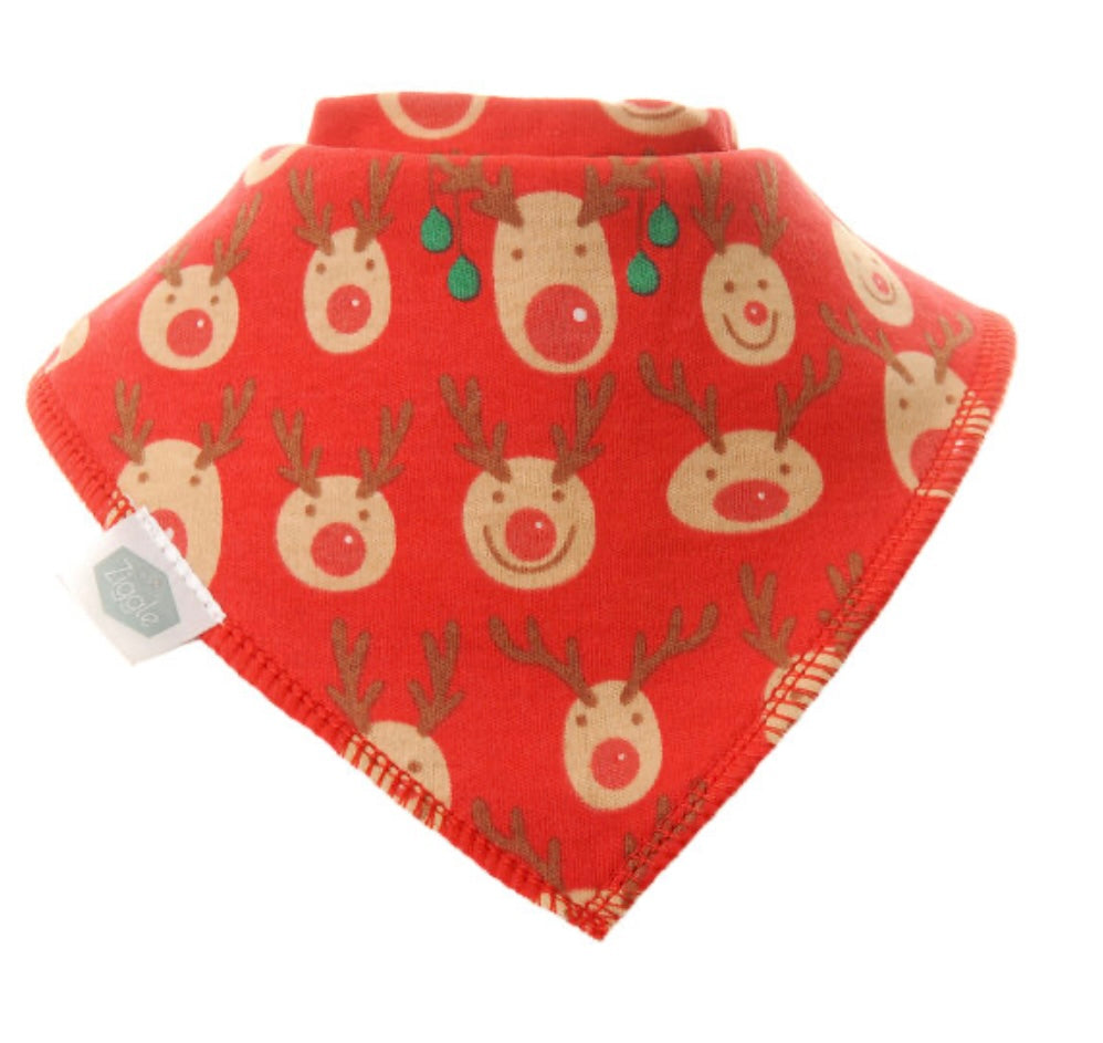 Ziggle Christmas Red Bib Set