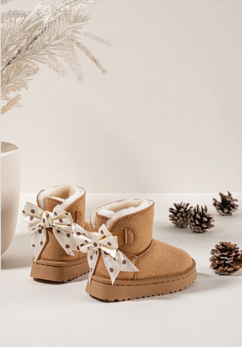 Camel Polka Bow Boot