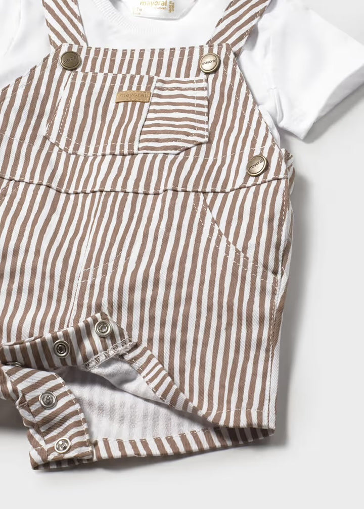 Mayoral Stripe Dungaree Set