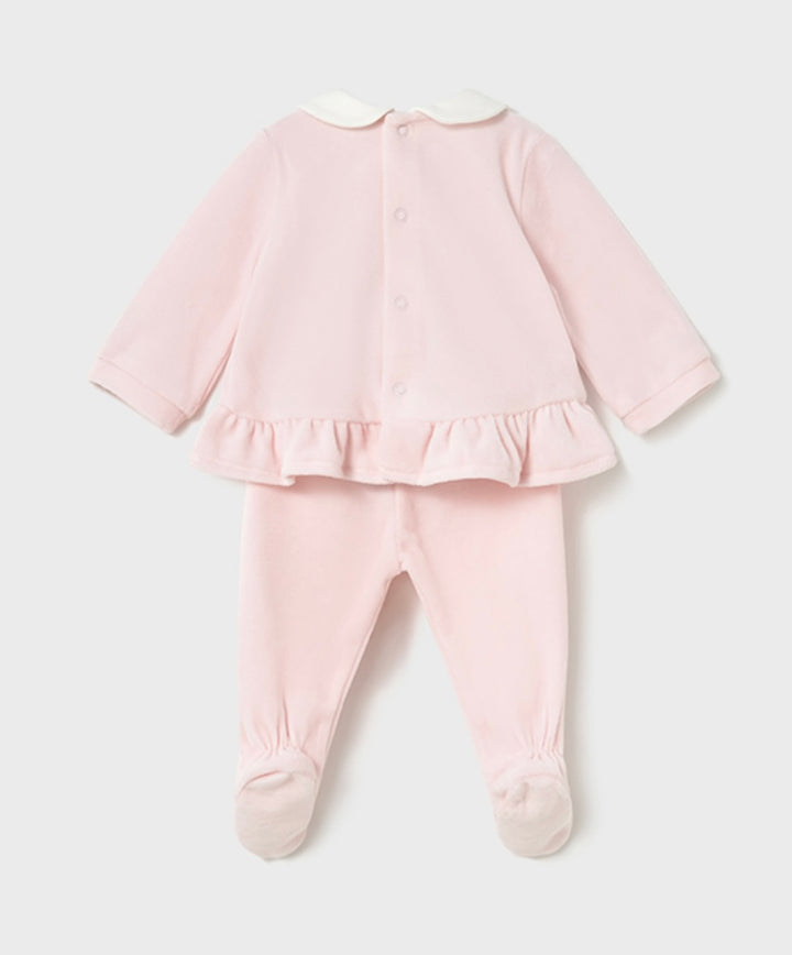 Mayoral Pink Flower Velour 2 Piece