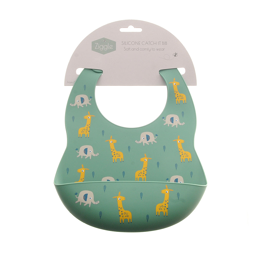 Ziggle Giraffe Elephant Silicone Bib