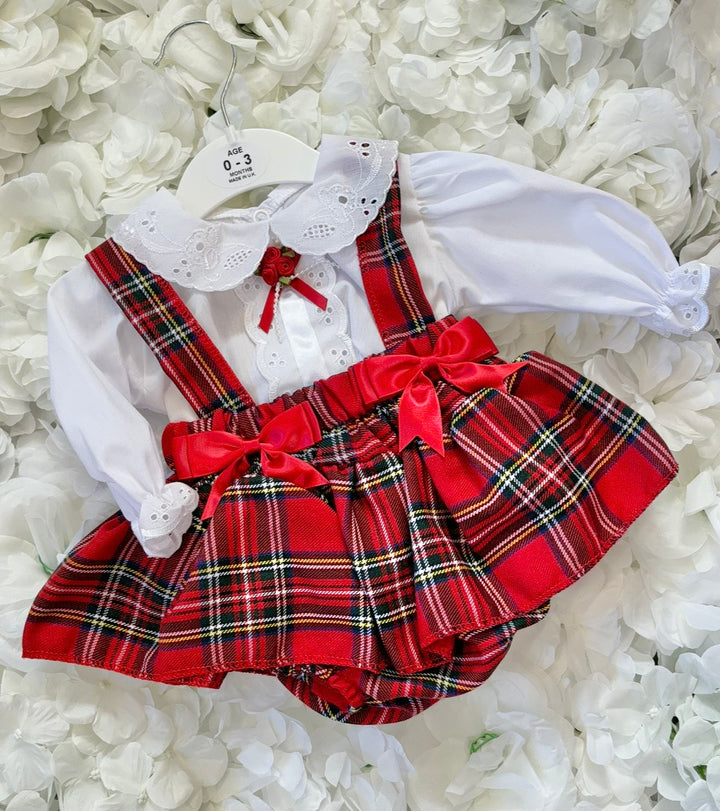 Red Tartan Romper Dress