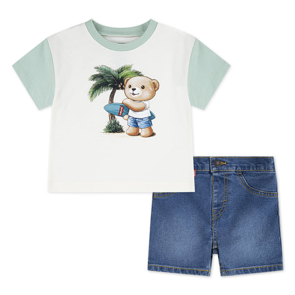 Levi’s Palm Tree Teddy Short Set