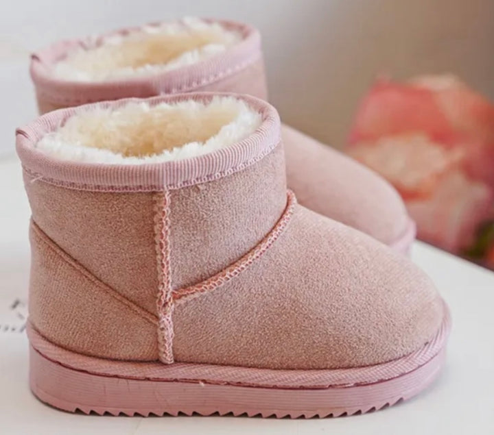 Pink Faux Suede Boots