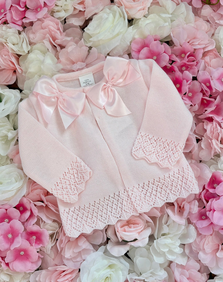 Double Bow Pink Cardigan