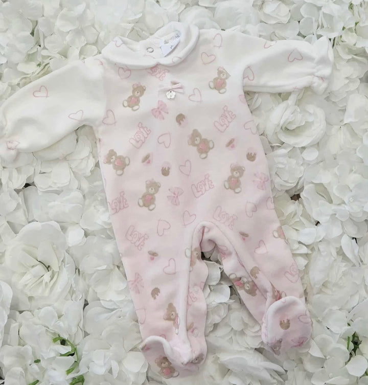 Deolinda Pink Love Teddy Babygrow