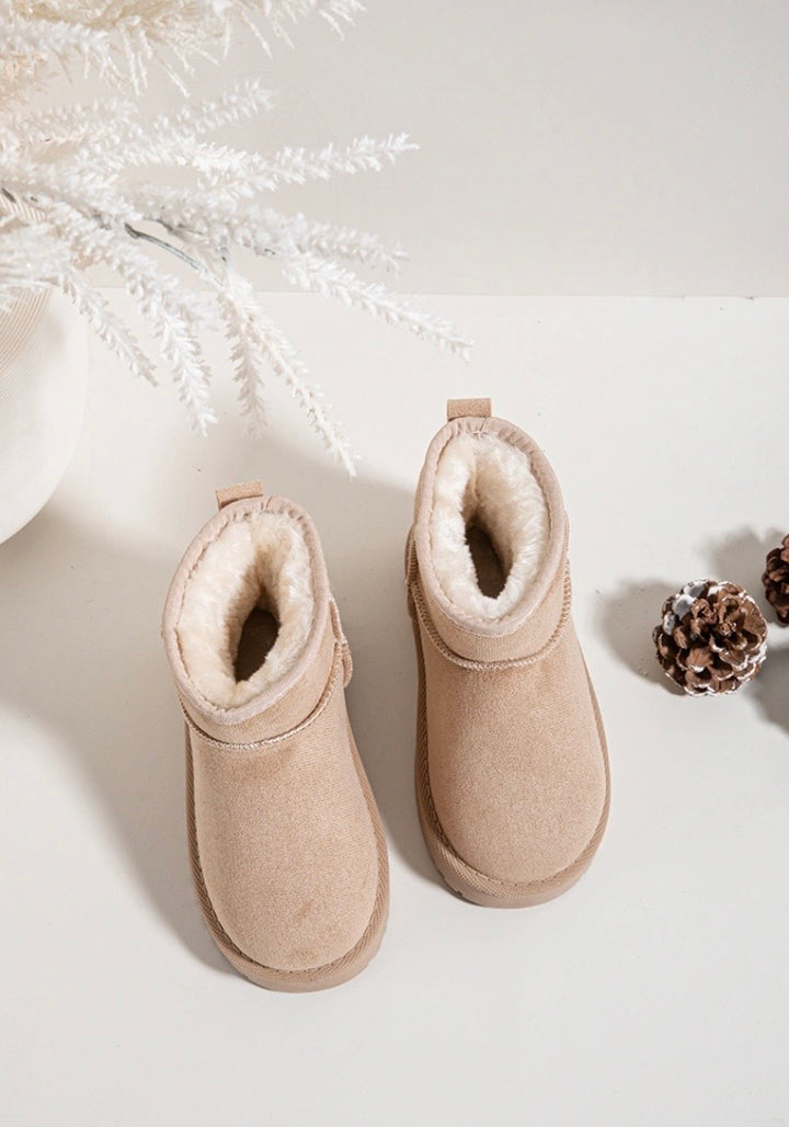 Beige Faux Suede Boots