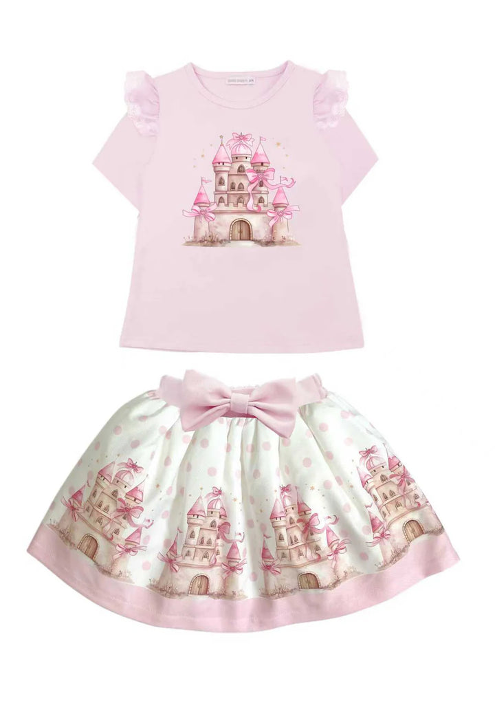 Pink Castle Skirt Set