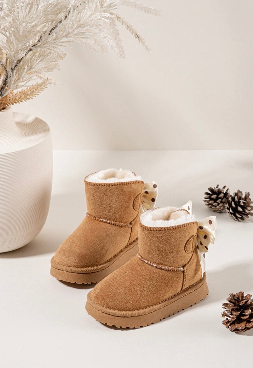 Camel Polka Bow Boot