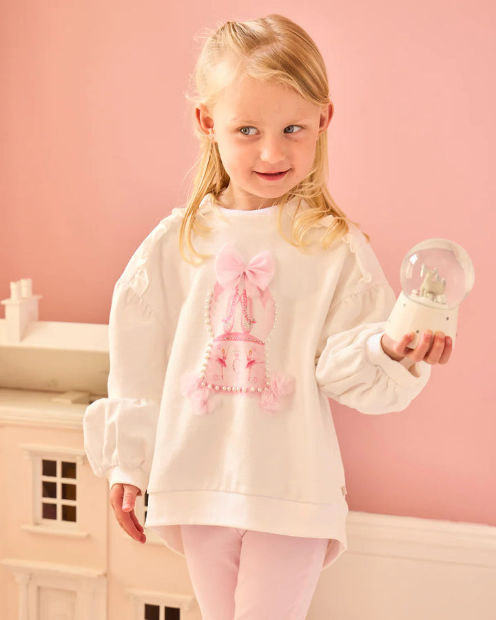 Caramelo Ivory & Pink Snow Globe Legging Set