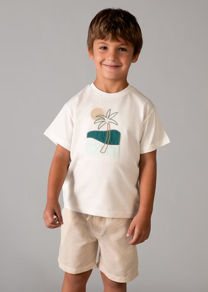 Mayoral Bermuda Palm Tree Shorts Set