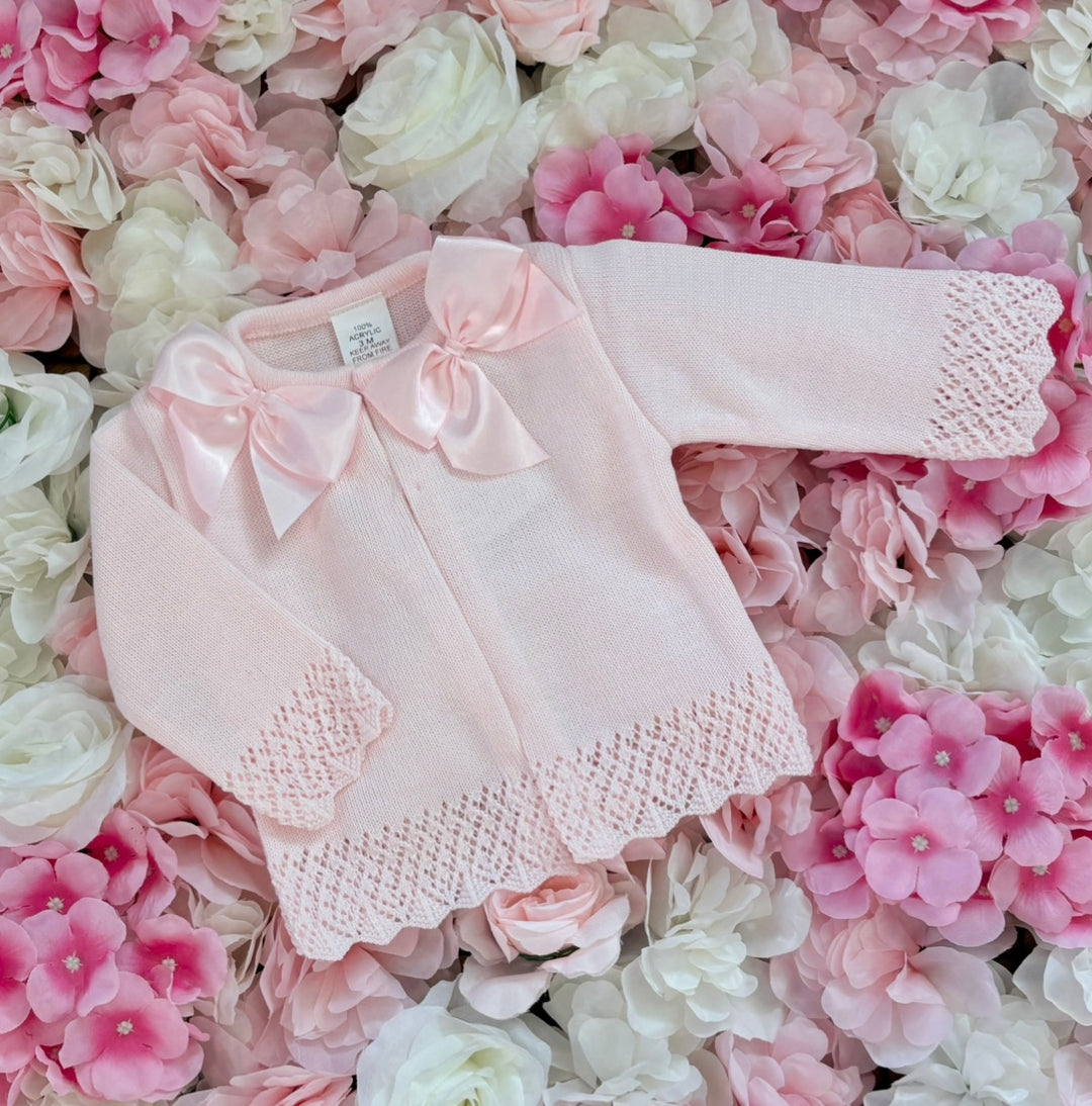 Double Bow Pink Cardigan