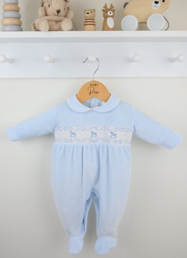 Pex Blue Rocking Horse Babygrow