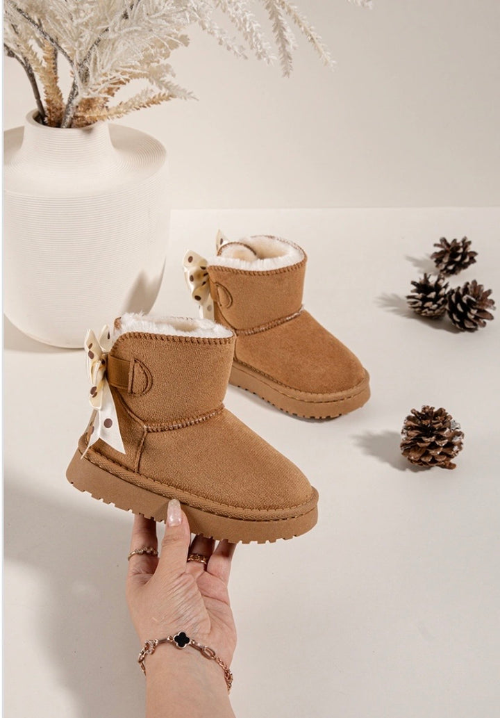 Camel Polka Bow Boot