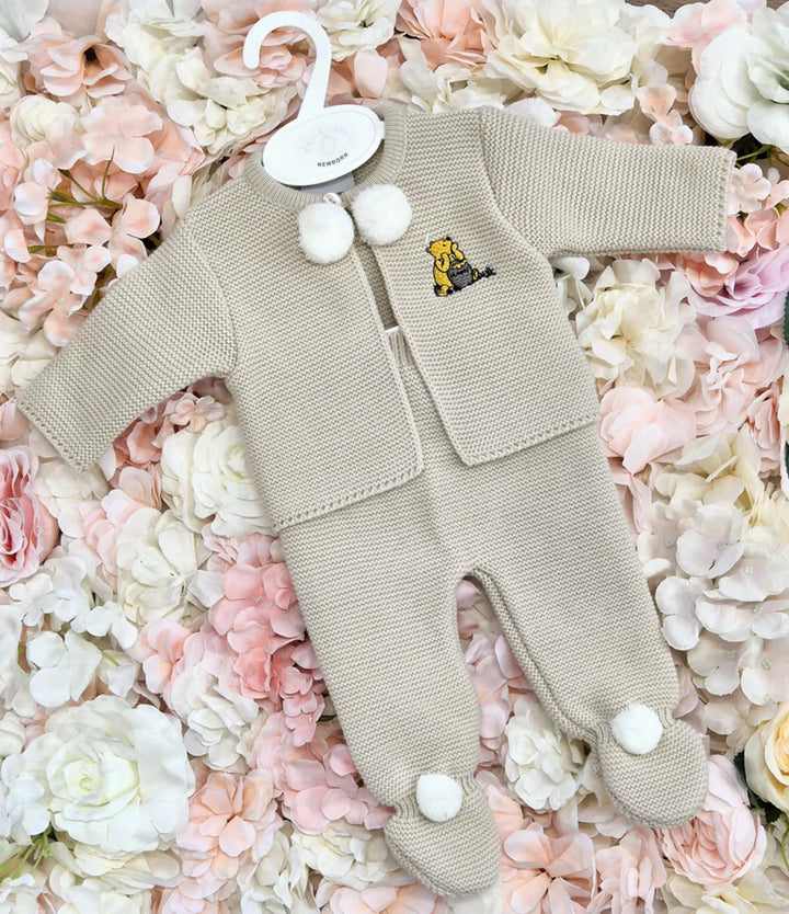 Dandelion Beige Embroidered Pom Set