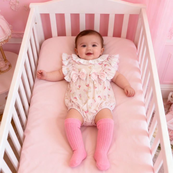 Wee Me Teddy Bow Frilly Romper