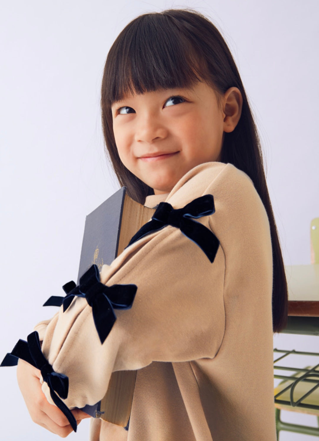 Mayoral Beige Navy Bow Leggings Set