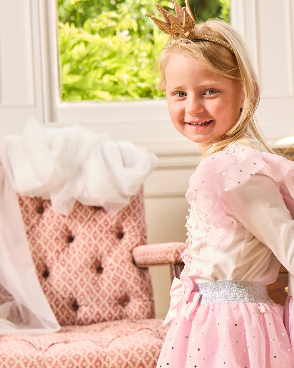 Caramelo Pink Fairy Wing & Crown Skirt Set