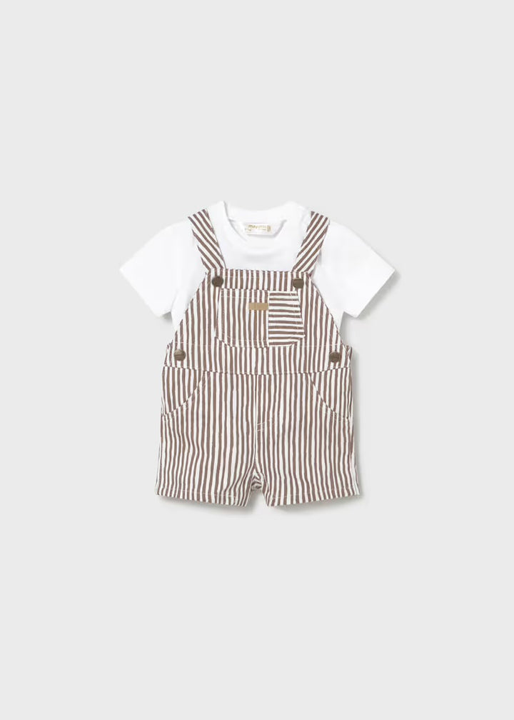 Mayoral Stripe Dungaree Set