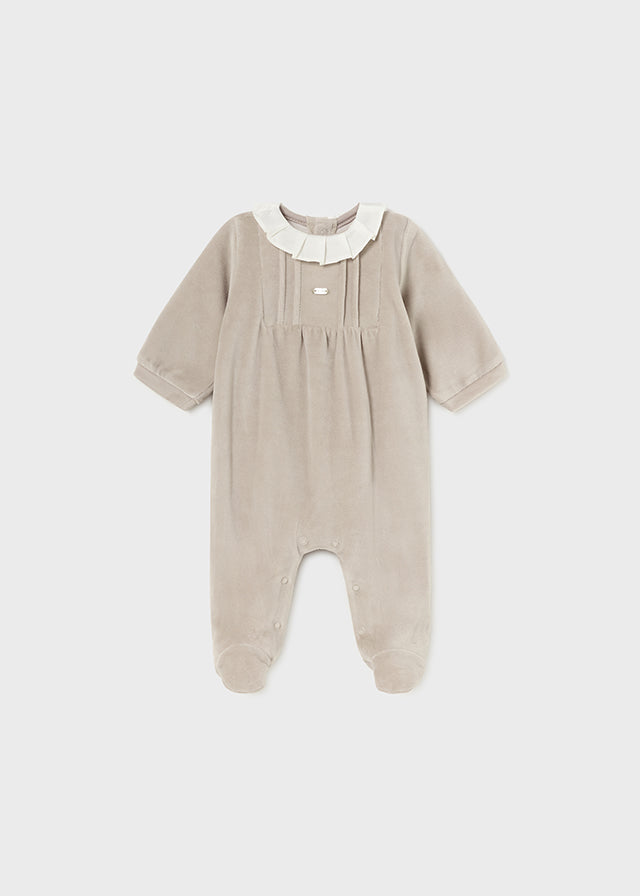 Mayoral Walnut Ruffle Collar Babygrow