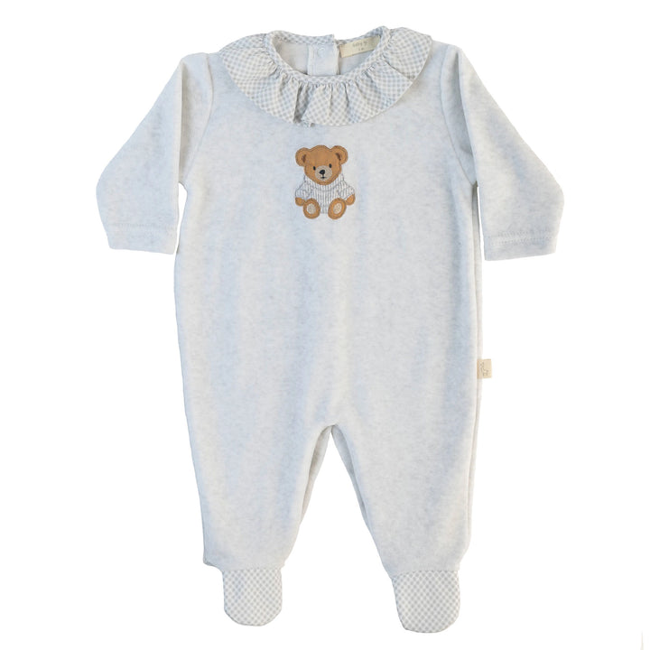 Baby Gi Frill Collar Grey Babygrow