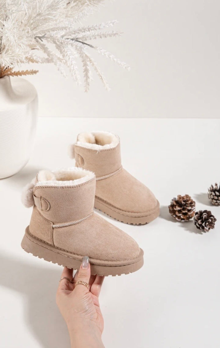 Beige Bow Boot