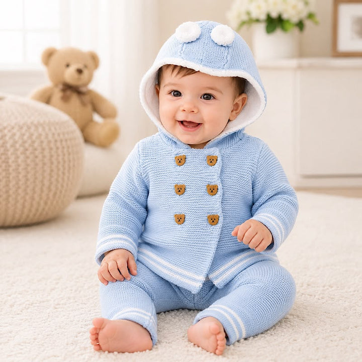 Blue Knitted Bear Set