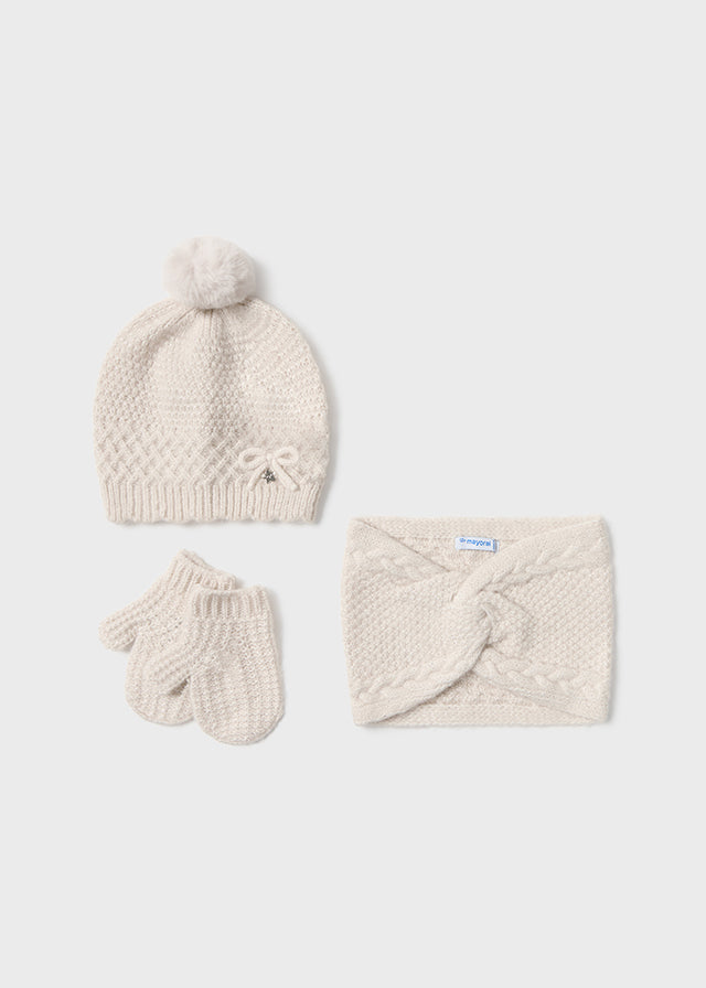 Mayoral Cream Hat Set