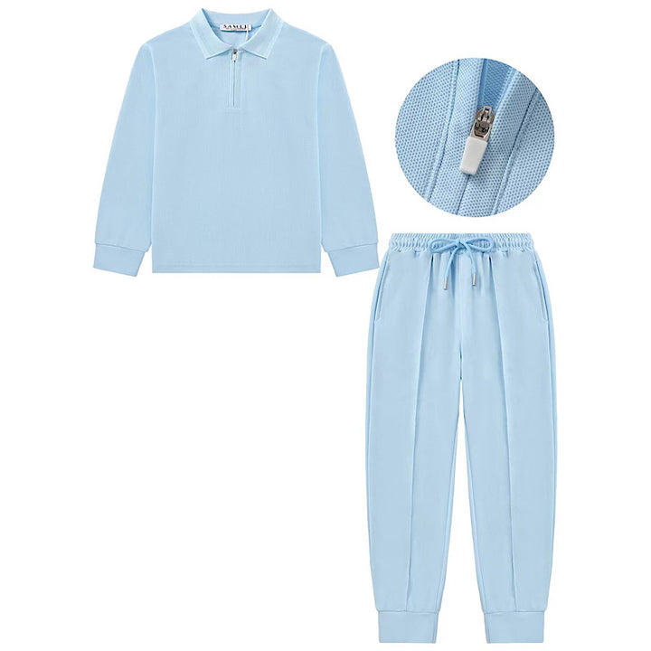 Blue Zip Polo Tracksuit