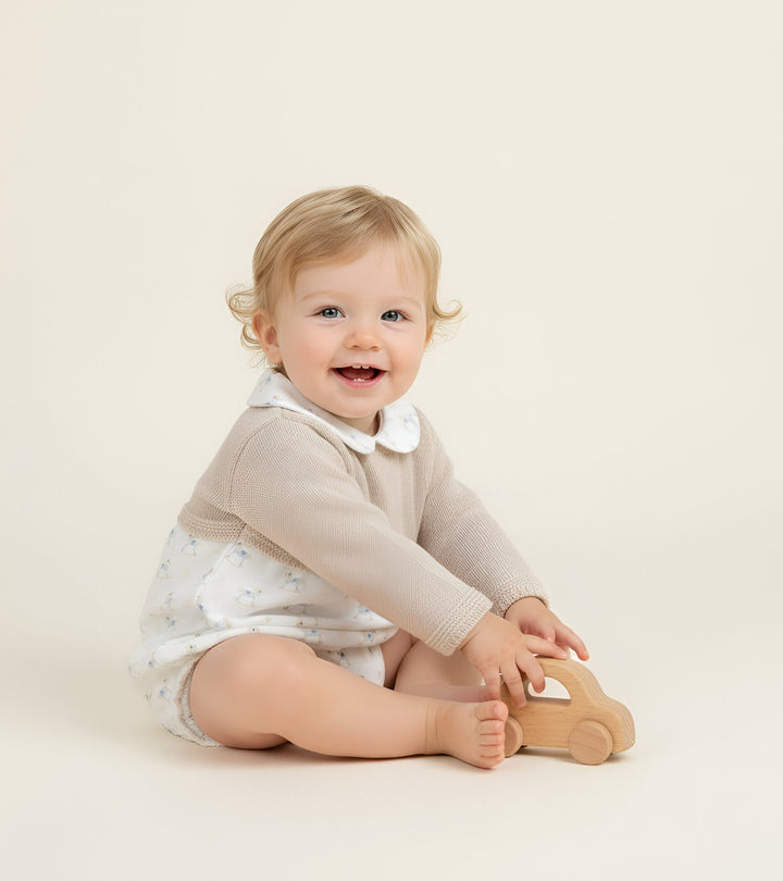 Pex Rocking Horse Romper Natural
