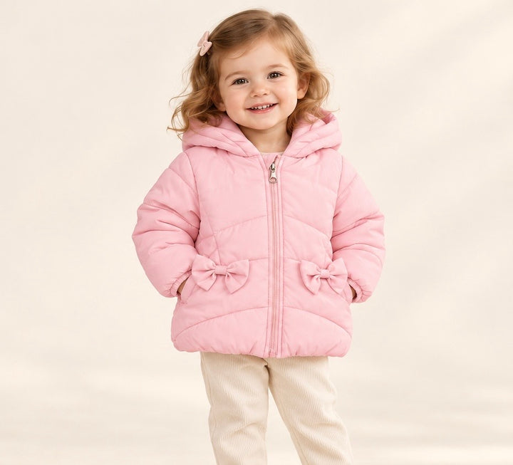Pink Bow Hooded Coat